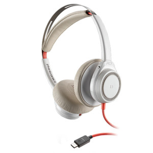 Poly Plantronics Blackwire 7225 Boomless Active Noise Cancelling USB-C Office Headset (White)
