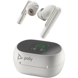 Poly Plantronics Voyager Free 60+ UC With Touchscreen Charging Case USB-C, True Wireless Earbuds (White)