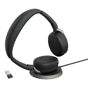 Jabra Evolve2 65 Flex MS Stereo ANC, Wireless Bluetooth Headset, With Wireless Charger, USB-A Jabra Evolve2 65 Flex MS Stereo ANC, Wireless Bluetooth Headset, With Wireless Charger, USB-A