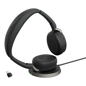 Jabra Evolve2 65 Flex UC Stereo ANC, Wireless Bluetooth Headset, With Wireless Charger, USB-C Jabra Evolve2 65 Flex UC Stereo ANC, Wireless Bluetooth Headset, With Wireless Charger, USB-C
