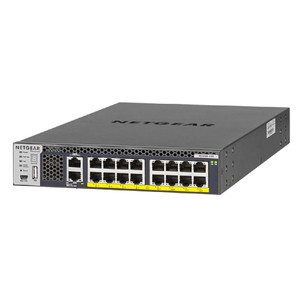 Netgear 16-Port Fully Managed Switch M4300-16X — Half-Width Stackable Managed Switch with 16X 10G / 199W PoE+ Budget ProSAFE Lifetime Protection Netgear 16-Port Fully Managed Switch M4300-16X — Half-Width Stackable Managed Switch with 16X 10G / 199W PoE+ Budget ProSAFE Lifetime Protection