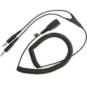 Jabra PC Cord QD to 2x3.5mm 2m Coiled Jabra PC Cord QD to 2x3.5mm 2m Coiled