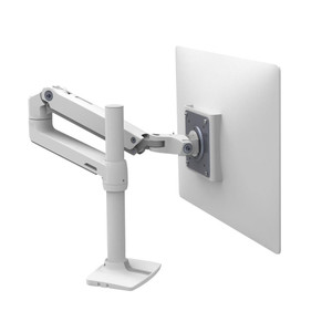 Ergotron LX Desk Monitor Arm, Tall Pole With 2-Piece Clamp & Grommet Mount (White) Ergotron LX Desk Monitor Arm, Tall Pole With 2-Piece Clamp & Grommet Mount (White)