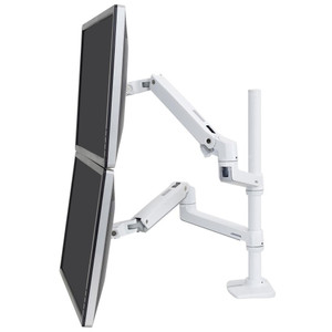 Ergotron LX Dual Stacking Arm, Tall Pole Multi-Monitor Mount (White) Ergotron LX Dual Stacking Arm, Tall Pole Multi-Monitor Mount (White)