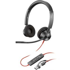 Poly Plantronics Blackwire 3320 UC Stereo Office Headset, USB-C with +USB-C/A Adapter Poly Plantronics Blackwire 3320 UC Stereo Office Headset, USB-C with +USB-C/A Adapter