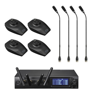 Audio-Technica ATW-1447/ATUC-M43H System 20 PRO Quad Wireless Gooseneck Mic System Audio-Technica ATW-1447/ATUC-M43H System 20 PRO Quad Wireless Gooseneck Mic System