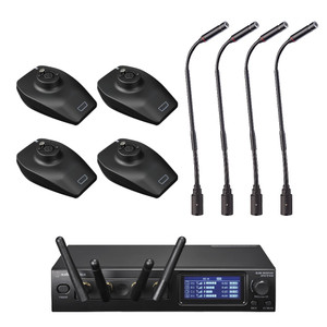 Audio-Technica ATW-1447/PRO49Q System 20 PRO Quad Wireless Gooseneck Mic System Audio-Technica ATW-1447/PRO49Q System 20 PRO Quad Wireless Gooseneck Mic System