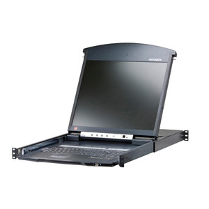 ATEN 17" 1-Local/Remote Shared Access 16-Port Multi-Interface Cat 5 Dual Rail LCD KVM Over IP Switch ATEN 17" 1-Local/Remote Shared Access 16-Port Multi-Interface Cat 5 Dual Rail LCD KVM Over IP Switch