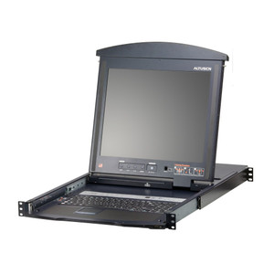 ATEN 17" 16-Port Multi-Interface Cat 5 Dual Rail LCD KVM Switch ATEN 17" 16-Port Multi-Interface Cat 5 Dual Rail LCD KVM Switch