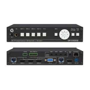 Kramer VP-440H2 Compact 5–Input 4K60 4:4:4 Presentation Switcher/Scaler with HDBaseT & HDMI Simultaneous Outputs