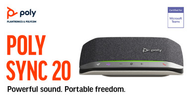 Poly Sync 20 - the smart speakerphone for remarkable conference calls and music anywhere Poly Sync 20 - the smart speakerphone for remarkable conference calls and music anywhere