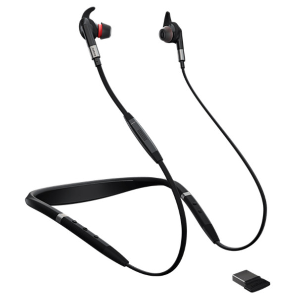 Jabra Evolve 75e UC Noise Cancelling In-Ear Wireless Earbuds With USB Adapter