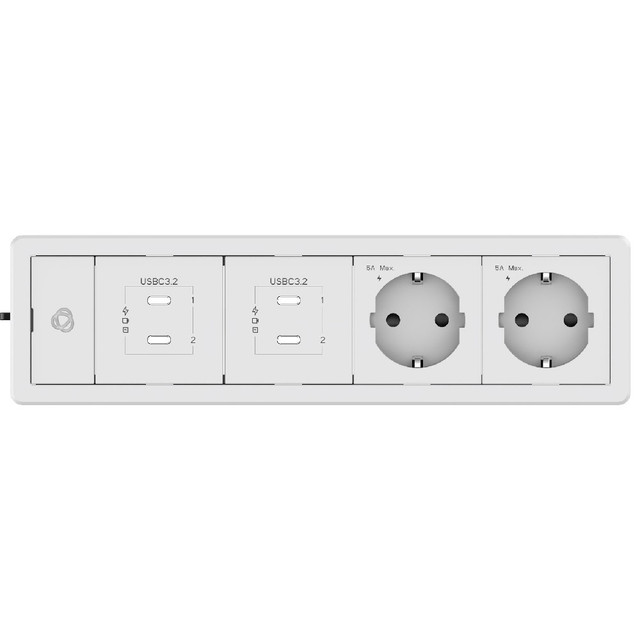 Kramer T-IN4-FRAME-W Baseline, In–Table Elegant Tabletop Connectivity for 4 Modules (White Frame)