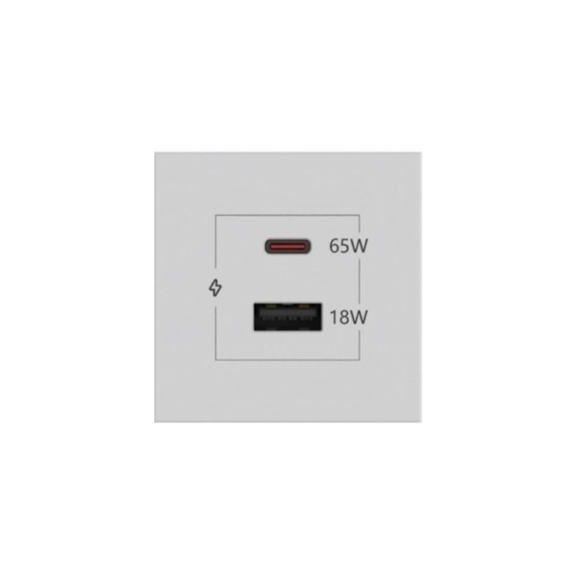 Kramer MC-C65W/A18W USB-C 65W Port & USB-A 18W Port (White)