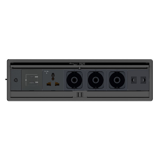 Kramer T-IN6-REC2 Plus, In–Table Elegant Tabletop Connectivity Box for 6 Modules (Black)