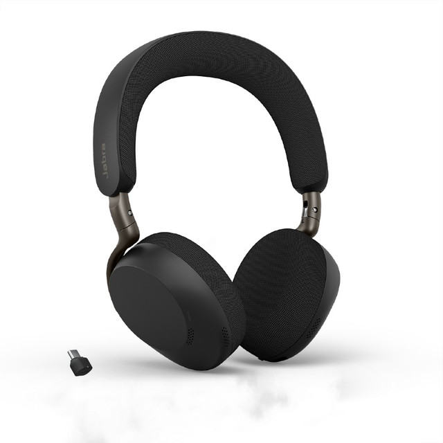 Jabra Evolve3 75 UC Stereo ANC, Wireless Bluetooth Headset, Link 390 Adapter, USB-C (Black)