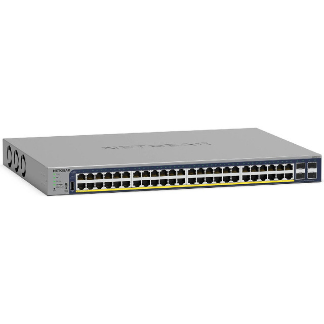 Netgear 52-Port Gigabit Ethernet Smart Managed Pro PoE Switch with 48 x PoE+ @ 380W, 4 x 1G SFP, Desktop/Rackmount, and ProSAFE Limited Lifetime Protection