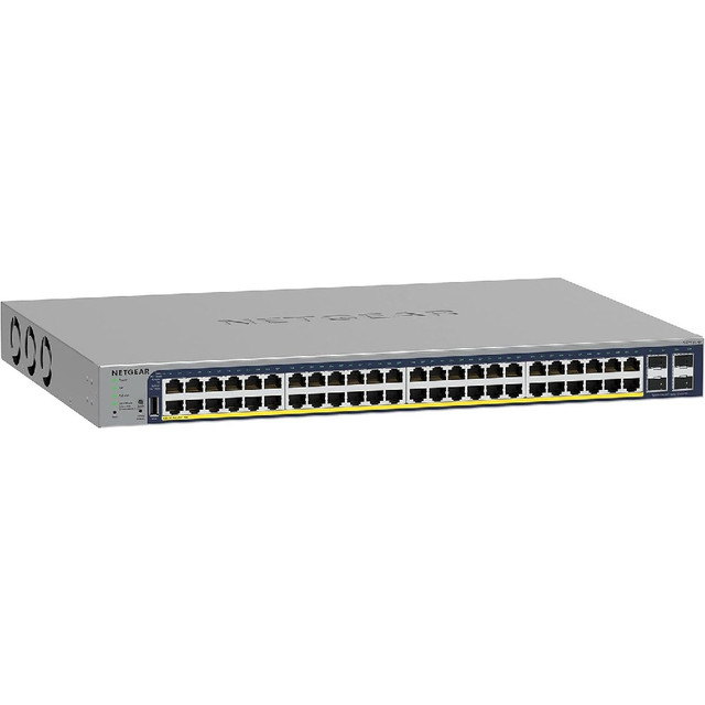 Netgear 52-Port Gigabit Ethernet Smart Managed Pro PoE Switch with 48 x PoE+ @ 760W, 4 x 1G SFP, Desktop/Rackmount, and ProSAFE Limited Lifetime Protection