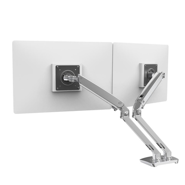 Ergotron MXV Desk Dual Monitor Arm Two Monitor Mount (Polished Aluminum)