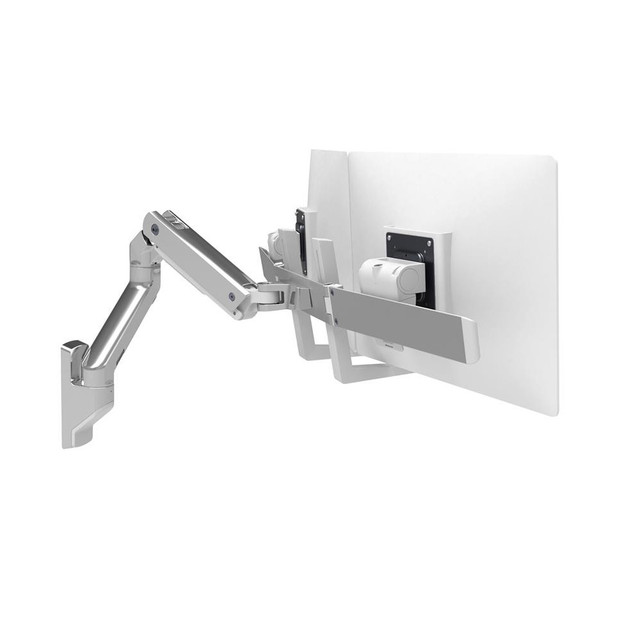 Ergotron HX Wall Dual Monitor Arm Two Monitor Mount (Polished Aluminum)
