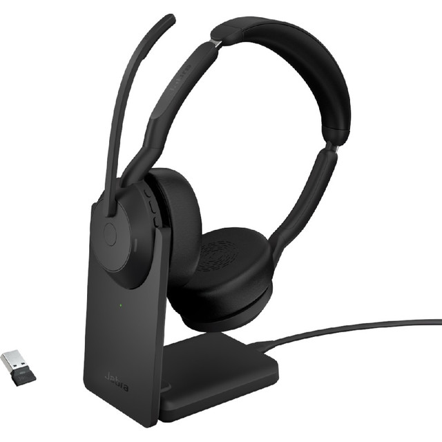 Jabra Evolve2 55 UC Stereo ANC, Wireless Bluetooth Headset, With Charging Stand, USB-A