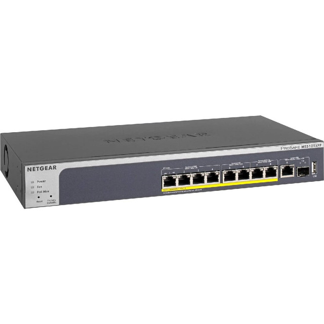 Netgear 8-Port Multi-Gigabit Ethernet PoE+ Smart Switch with 2 Dedicated 10-Gigabit Uplink Ports (1 Copper/1 SFP+)