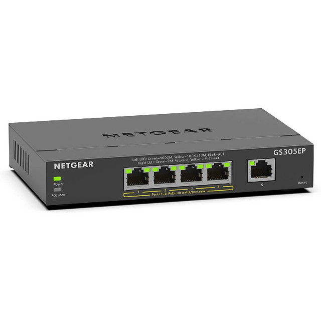 Netgear 5-Port Gigabit Ethernet 300 Series SOHO Plus PoE Switch (63W)