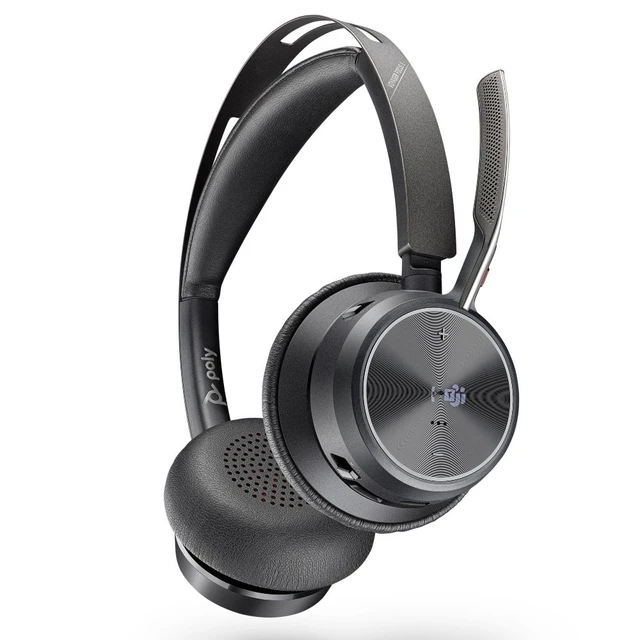 Poly Plantronics Voyager Focus 2 UC Wireless Headset, Active Noise Cancellation, MS Teams, USB-C and USB-C/A Adapter