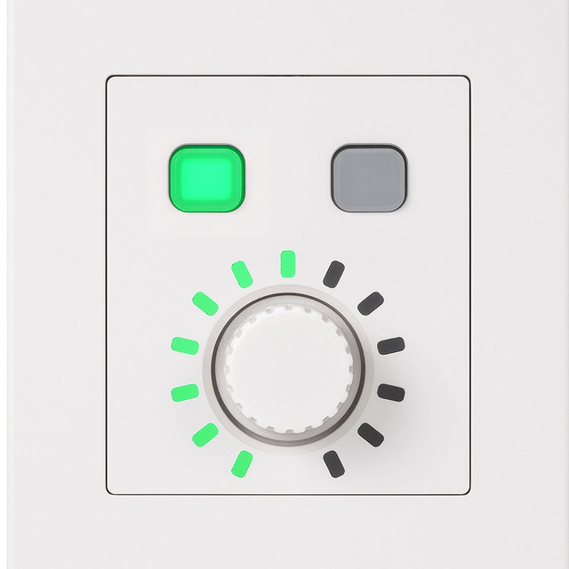 Audio-Technica ATCP-W02R Wall Remote Panel for ATDM Mixer, Single Rotary Knob with 2 Preset Buttons