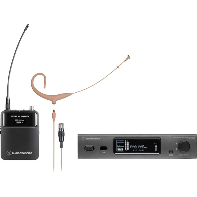 Audio-Technica ATW-3211N/BP894xcH 3000 Series Network Wireless Cardioid Headworn Microphone System (Beige)