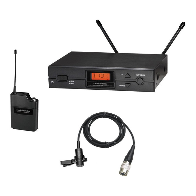Audio-Technica ATW-2110b/831cw 2000 Series Wireless Cardioid Lavalier Microphone System
