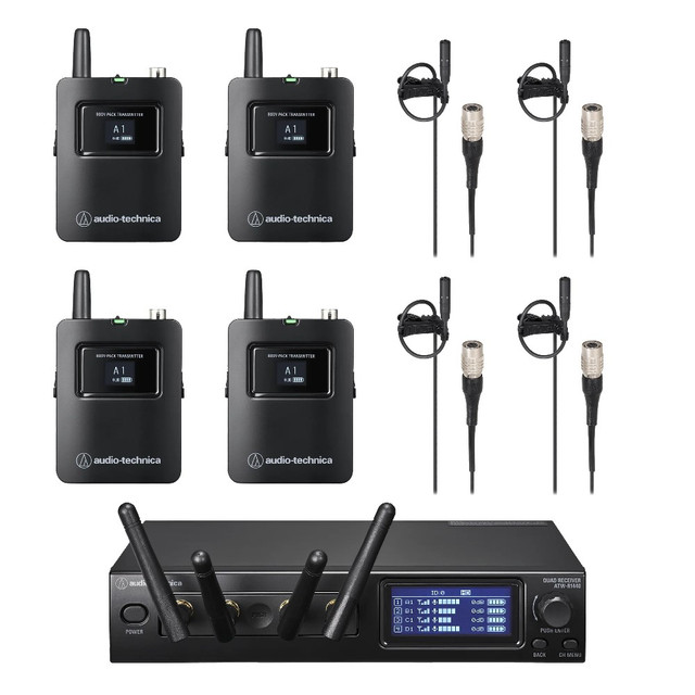 Audio-Technica ATW-1441/BP898cW System 20 PRO Quad Wireless Lavalier Mic System