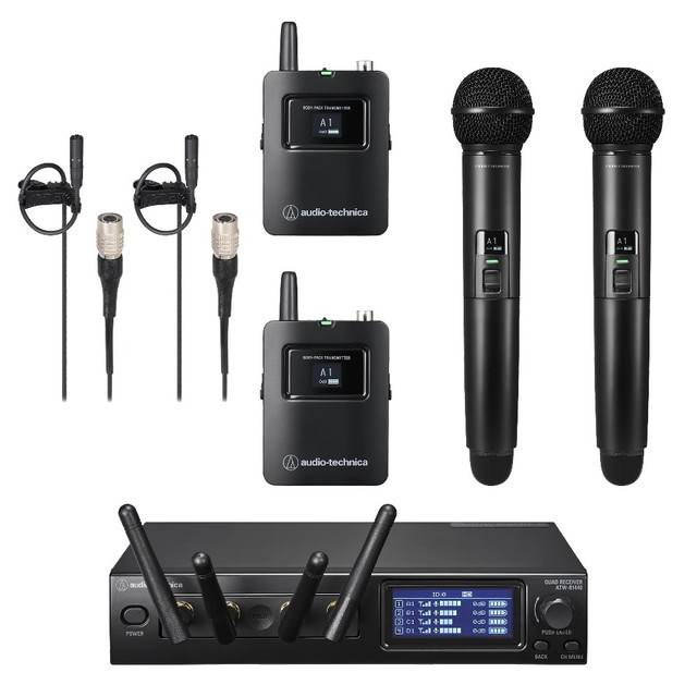 Audio-Technica ATW-1443/BP898cW System 20 PRO Quad Wireless Combo System