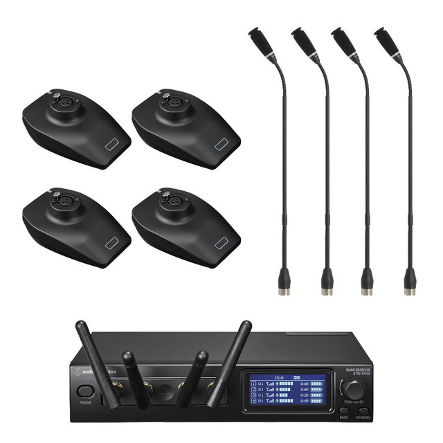 Audio-Technica ATW-1447/ATUC-M43H System 20 PRO Quad Wireless Gooseneck Mic System