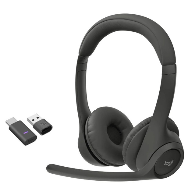 Logitech Zone 305, Wireless Bluetooth Headset, UC, USB-C, USB-A