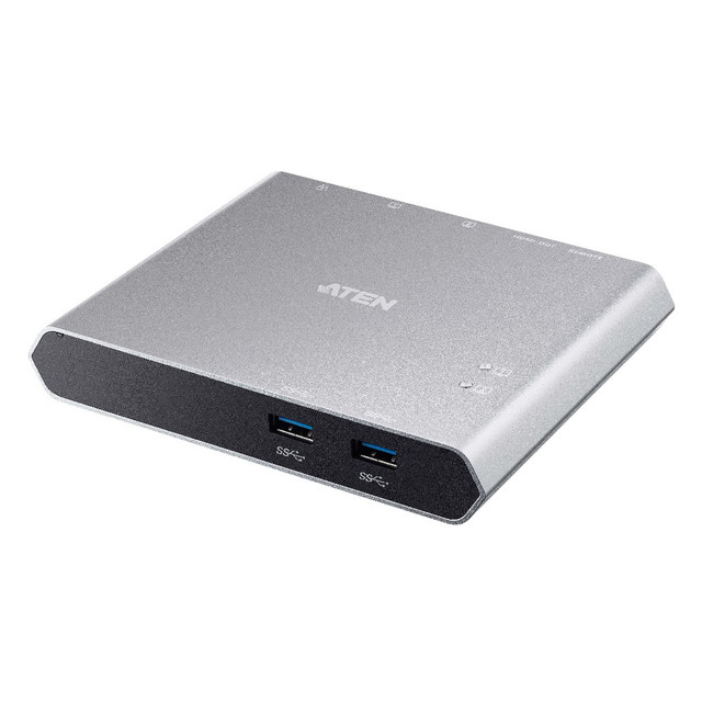 ATEN 2-Port 4K HDMI USB-C KVM Dock Switch with Power Pass-through