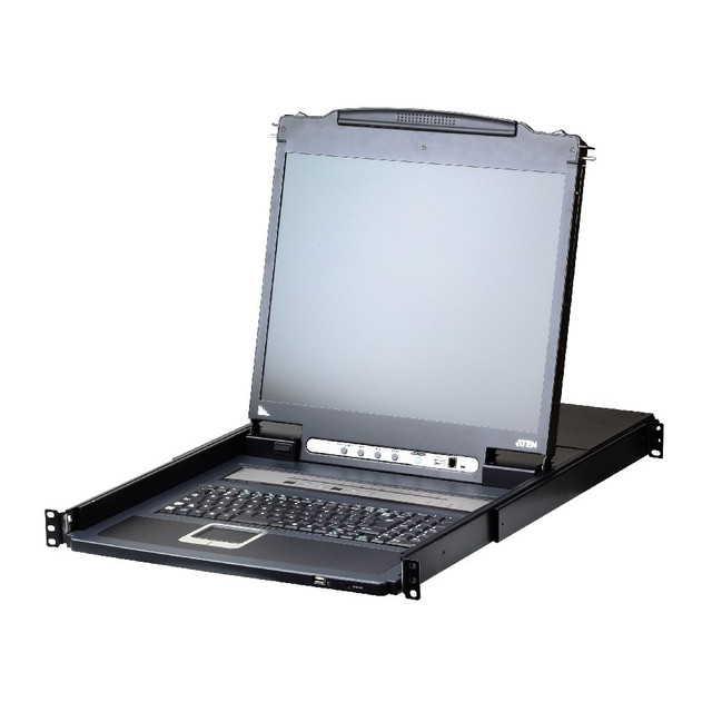 ATEN 19" 16-Port PS/2-USB VGA Single Rail LCD KVM Over IP Switch