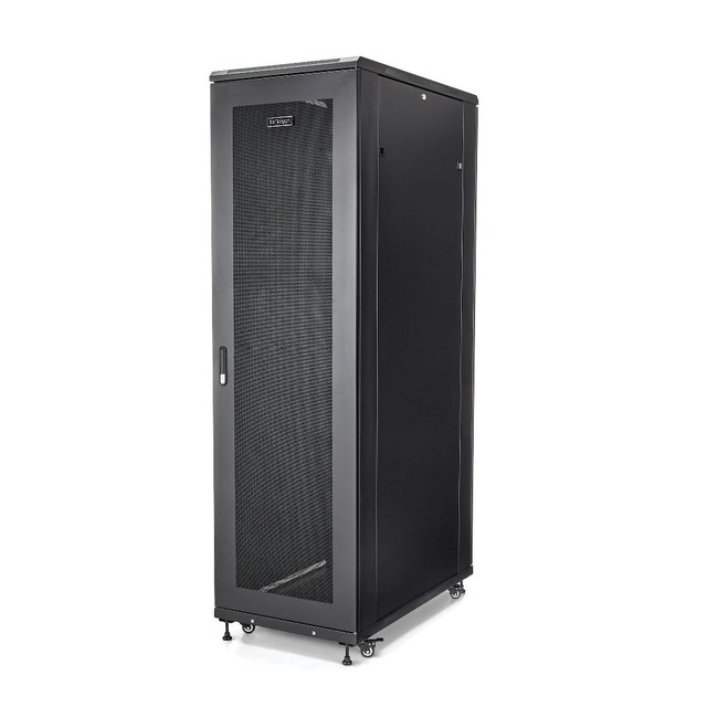 StarTech 4-Post 42U Server Rack Cabinet, 19" Data Rack Cabinet for Computer / AV / IT Equipment Mount, Rack Server Enclosure with Casters, Full Size Industrial Network Storage
