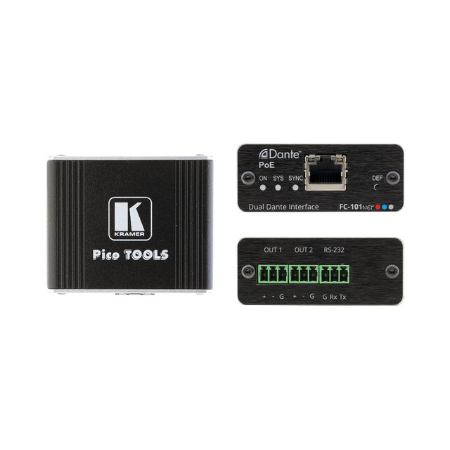 Kramer FC-101NET 2–Channel Dante Decoder & PoE Acceptor