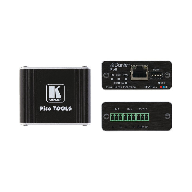 Kramer FC-102NET 2–Channel Dante Encoder & PoE Acceptor