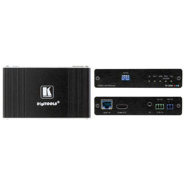Kramer TP-789R 4K60 4:2:0 HDMI Bidirectional PoE Receiver with RS–232 & IR Over Long–Reach HDBaseT
