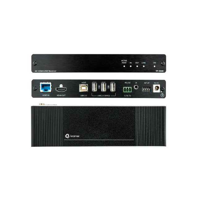 Kramer TP-590R 4K60 4:2:0 HDMI Receiver with USB, RS–232, & IR Over Long–Reach HDBaseT 2.0