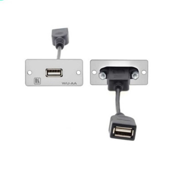 Kramer WU-AA Wall Plate Insert — USB (A/A) (Gray)