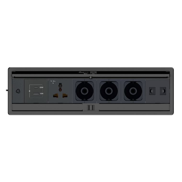 Kramer T-IN6-REC2 Plus, In–Table Elegant Tabletop Connectivity Box for 6 Modules (Black)