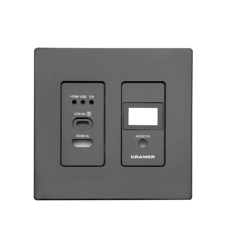 Kramer WP-SW2-EN7 US-PANEL-SET Black Frame and Faceplate Set for WP–SW2–EN7 US Wall Plate
