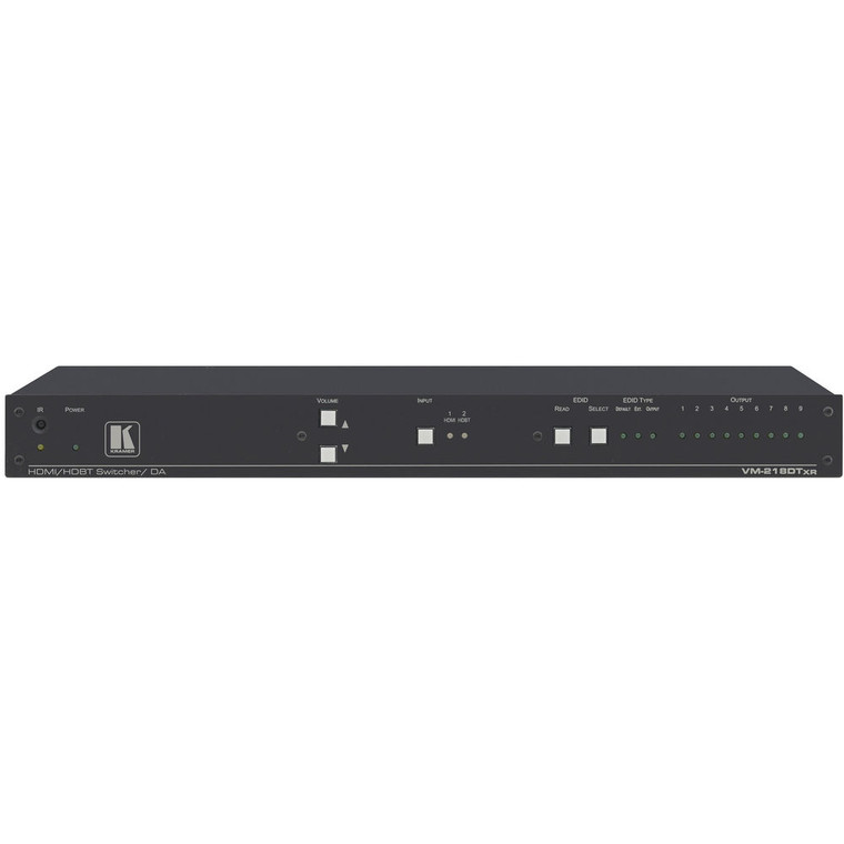 Kramer VM-218DTXR 2x1:8 4K60 4:2:0 HDMI & HDBaseT Distribution Amplifier, RS–232, IR & Stereo Audio Switchable DA