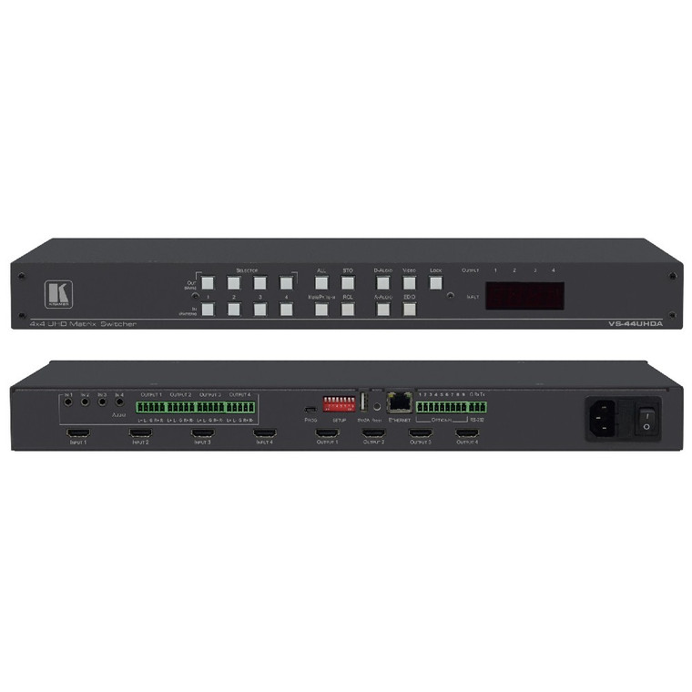 Kramer VS-44UHDA 4x4 4K60 4:2:0 HDMI Matrix Switcher with Audio Embedding/De–embedding