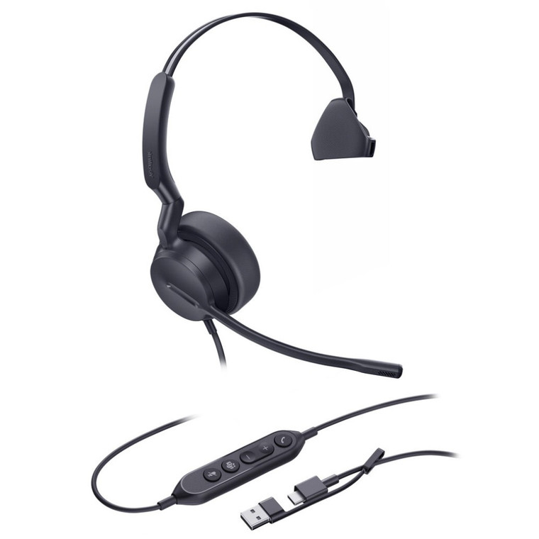 Yealink UH42 Mono MS Teams, Wired USB Headset, USB-C/A