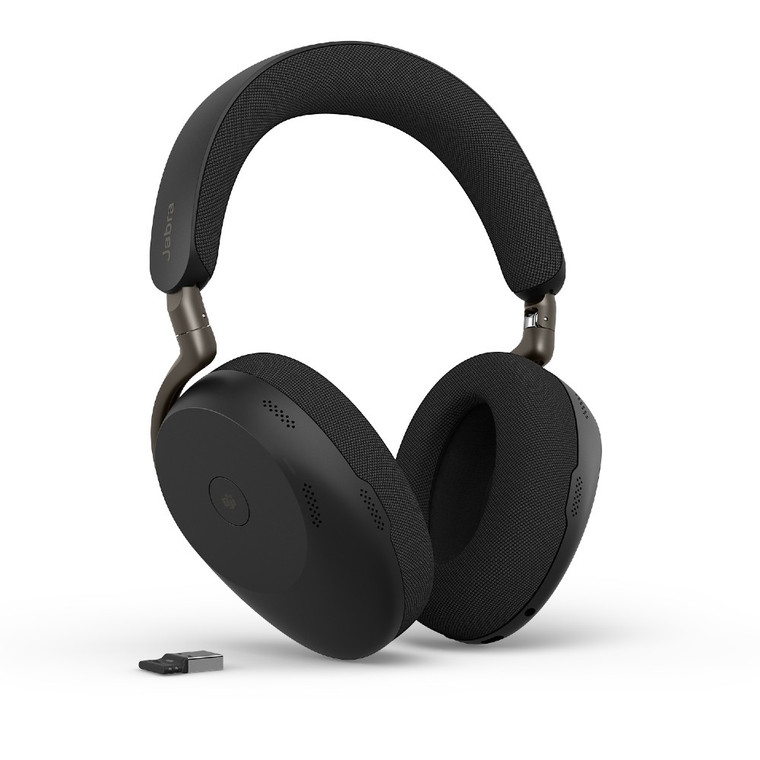 Jabra Evolve3 85 UC Stereo ANC, Wireless Bluetooth Headset, Link 390 Adapter, USB-A (Black)