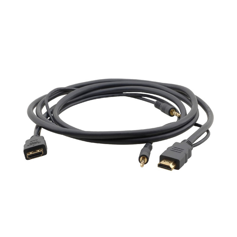 Kramer C-MHMA/MHMA-3 Flexible High–Speed HDMI Cable with Ethernet & 3.5mm Stereo Audio (3')